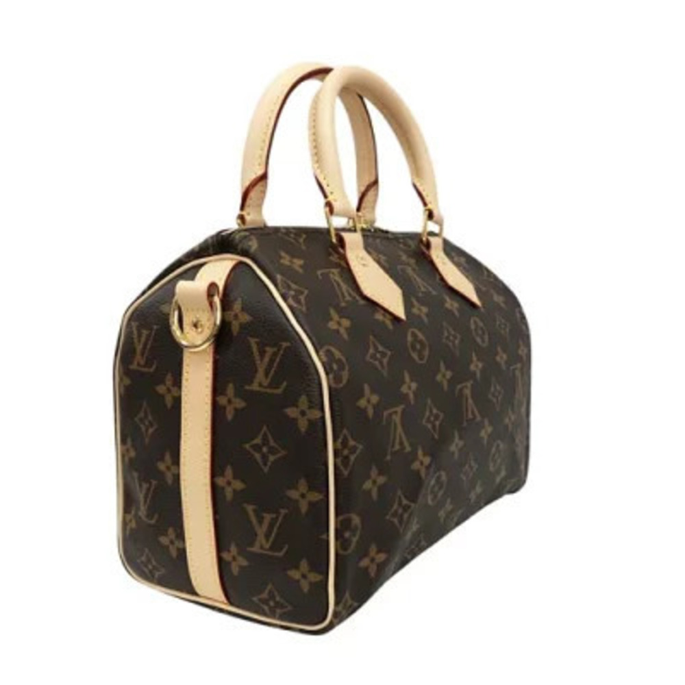 Louis Vuitton Speedy Bandouliere Monogram 2Way Shoulder Bag Canvas Blanc White